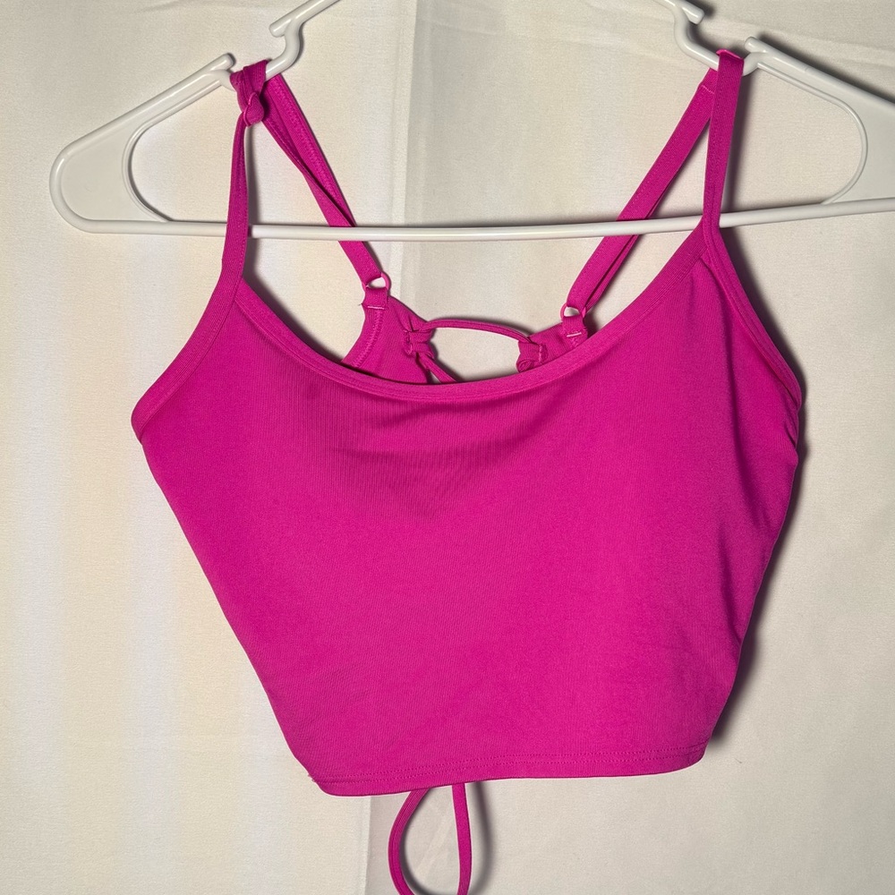 Pink Strappy Sports Bra